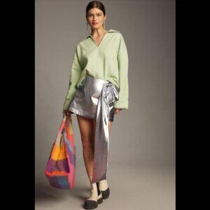 Pilcro Johnny Collar Pullover Top Sweatshirt